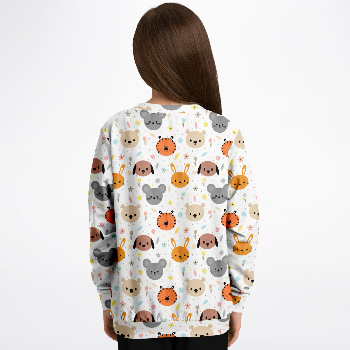 Kids Cute Animal Faces Sweatshirt – Ultra Soft & Stretchy, Cozy Fleece or Lightweight Sports Fabric Sweatshirt – Ultra Soft & Stretchy, Cozy Fleece or Lightweight Sports Fabric
