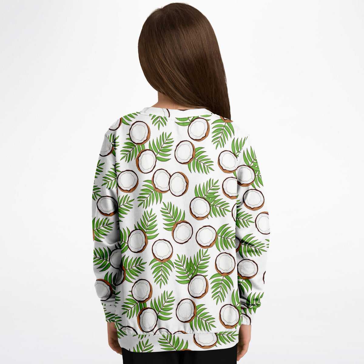 Kids Tropical Coconut Sweatshirt – Ultra Soft & Stretchy, Cozy Fleece or Lightweight Sports Fabric Sweatshirt – Ultra Soft & Stretchy, Cozy Fleece or Lightweight Sports Fabric
