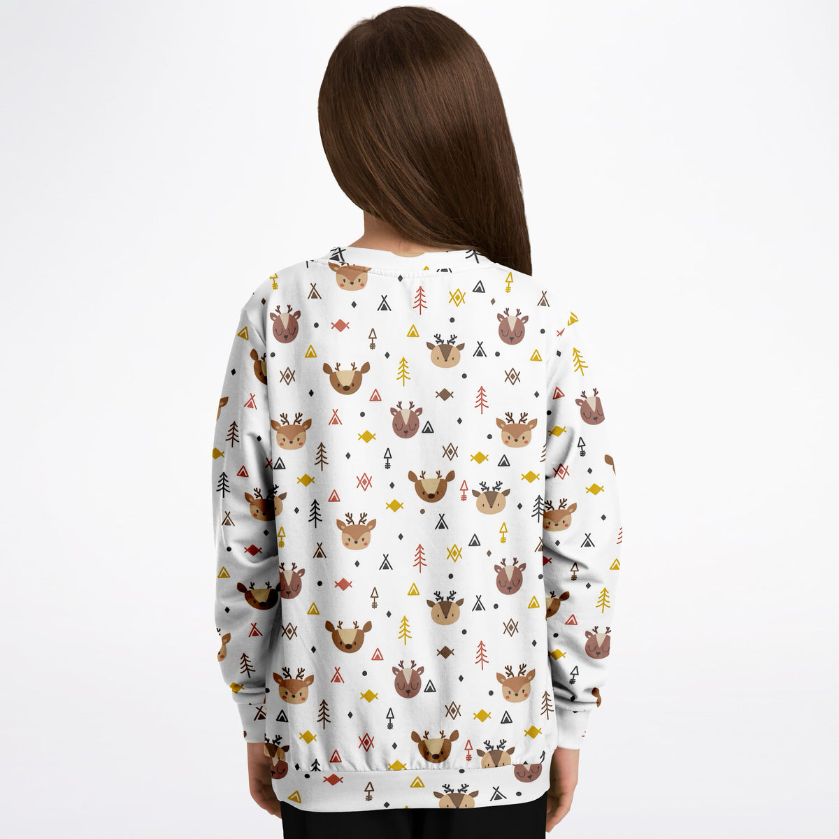 Kids Cute Woodland Reindeer Sweatshirt – Ultra Soft & Stretchy, Cozy Fleece or Lightweight Sports Fabric Sweatshirt – Ultra Soft & Stretchy, Cozy Fleece or Lightweight Sports Fabric
