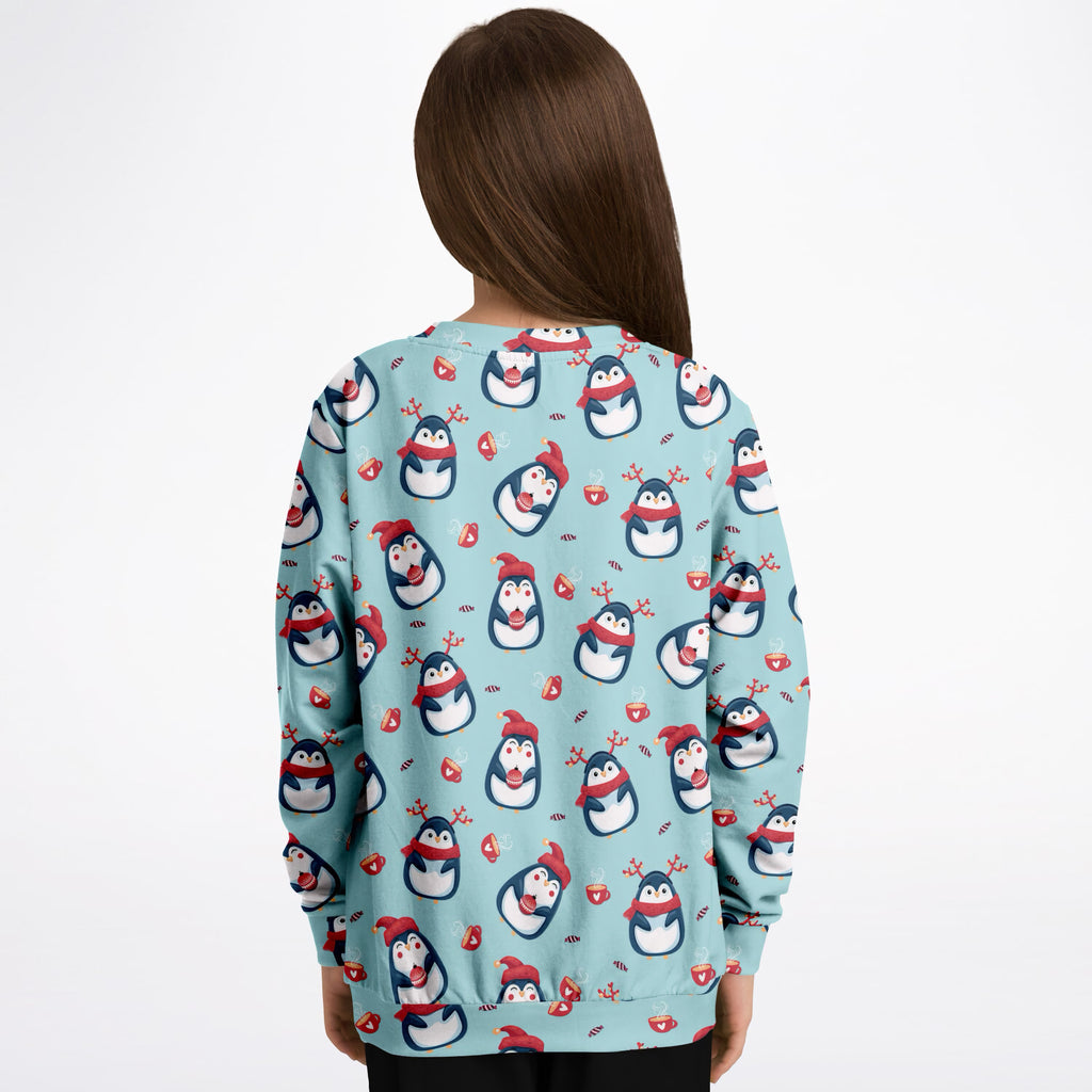 Kids Reindeer Penguin Sweatshirt – Ultra Soft & Stretchy, Cozy Fleece or Lightweight Sports Fabric Sweatshirt – Ultra Soft & Stretchy, Cozy Fleece or Lightweight Sports Fabric