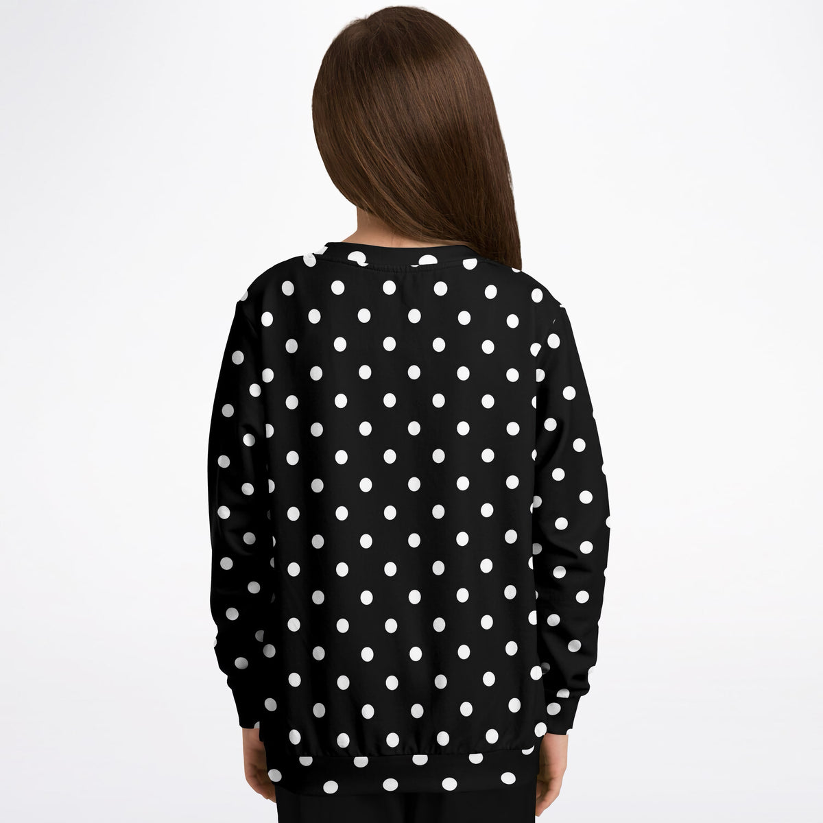 Kids Black Polka Dot Sweatshirt – Ultra Soft & Stretchy, Cozy Fleece or Lightweight Sports Fabric Sweatshirt – Ultra Soft & Stretchy, Cozy Fleece or Lightweight Sports Fabric