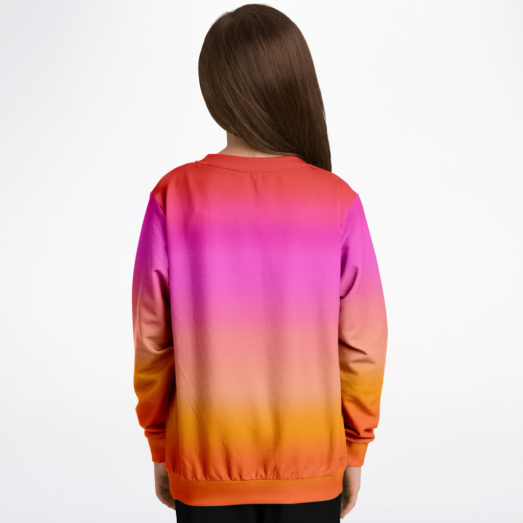Kids Sunset Ombre Sweatshirt – Ultra Soft & Stretchy, Cozy Fleece or Lightweight Sports Fabric Sweatshirt – Ultra Soft & Stretchy, Cozy Fleece or Lightweight Sports Fabric
