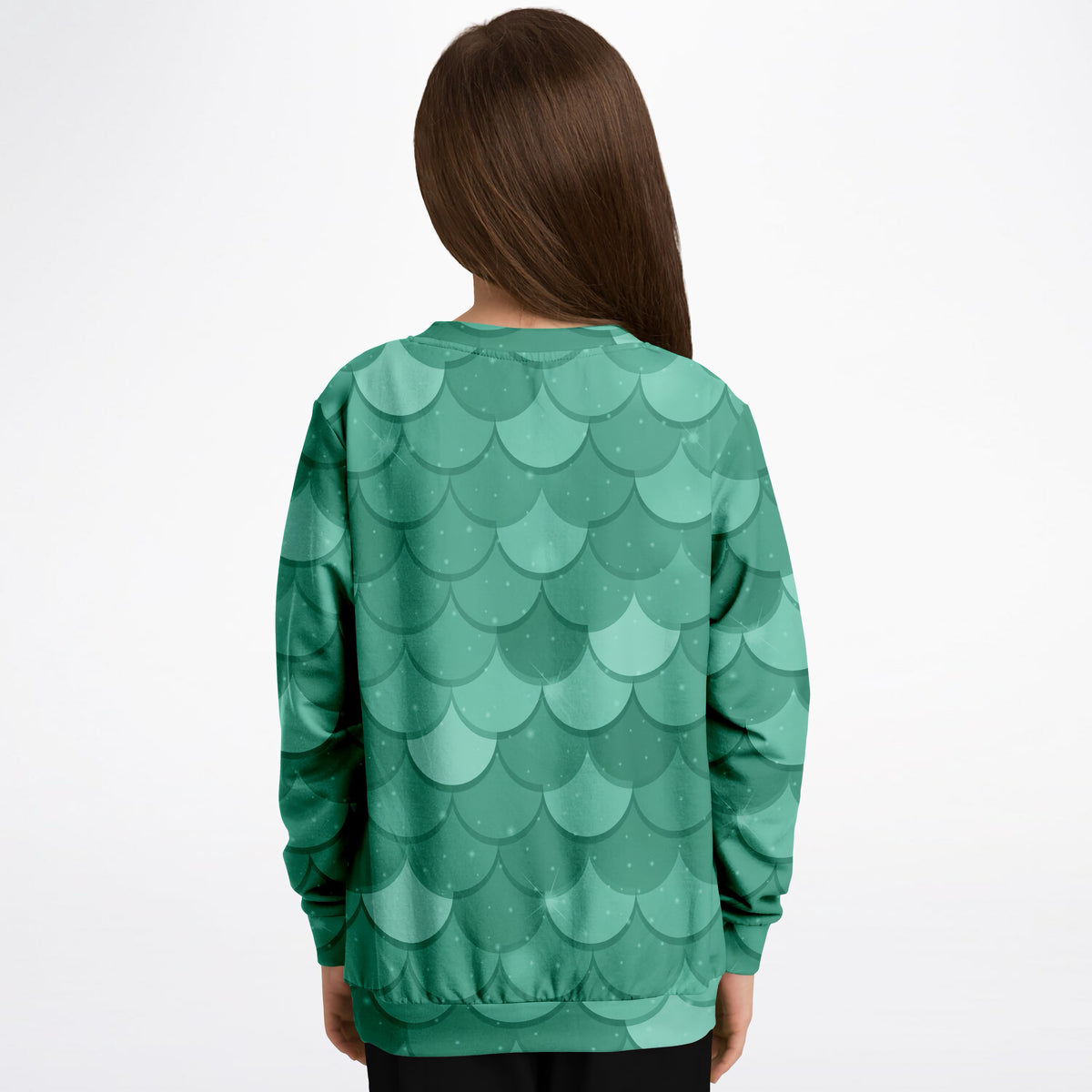 Girls Green Mermaid Sweatshirt – Ultra Soft & Stretchy, Cozy Fleece or Lightweight Sports Fabric Sweatshirt – Ultra Soft & Stretchy, Cozy Fleece or Lightweight Sports Fabric