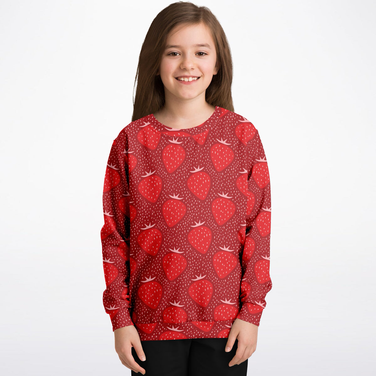 Kids Strawberry Sweatshirt – Ultra Soft & Stretchy, Cozy Fleece or Lightweight Sports Fabric Sweatshirt – Ultra Soft & Stretchy, Cozy Fleece or Lightweight Sports Fabric
