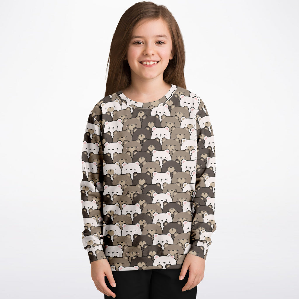 Kids Bear Face Sweatshirt – Ultra Soft & Stretchy, Cozy Fleece or Lightweight Sports Fabric Sweatshirt – Ultra Soft & Stretchy, Cozy Fleece or Lightweight Sports Fabric