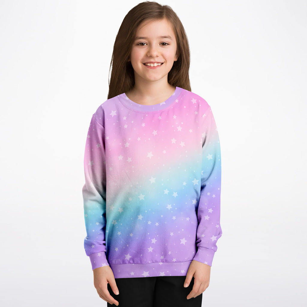 Girls Rainbow Stars Sweatshirt – Ultra Soft & Stretchy, Cozy Fleece or Lightweight Sports Fabric Sweatshirt – Ultra Soft & Stretchy, Cozy Fleece or Lightweight Sports Fabric