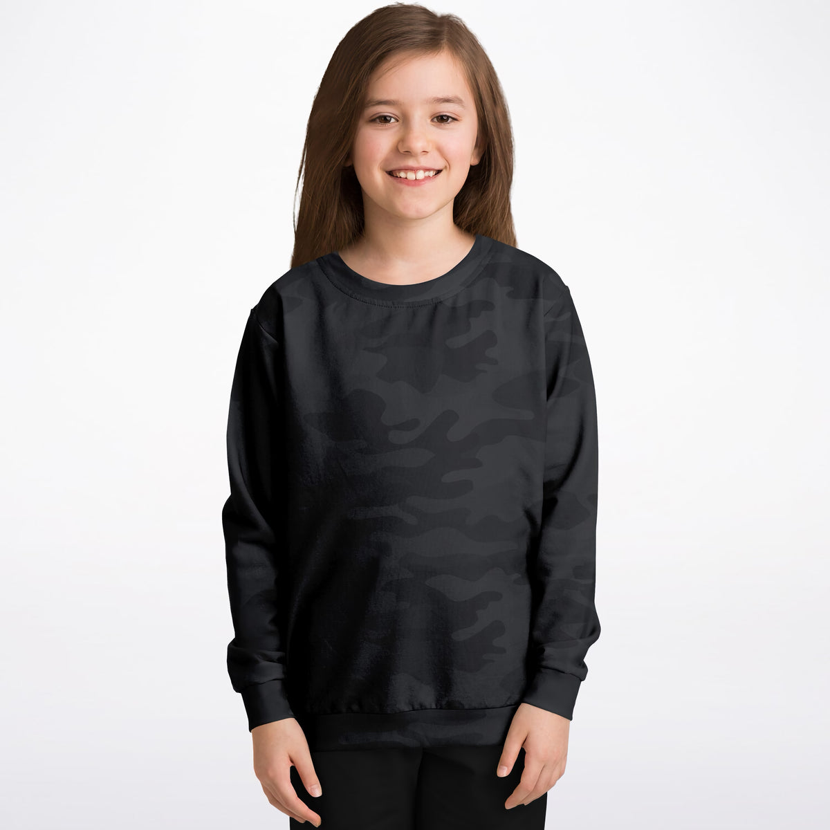 Kids Black Camouflage Sweatshirt – Ultra Soft & Stretchy, Cozy Fleece or Lightweight Sports Fabric Sweatshirt – Ultra Soft & Stretchy, Cozy Fleece or Lightweight Sports Fabric