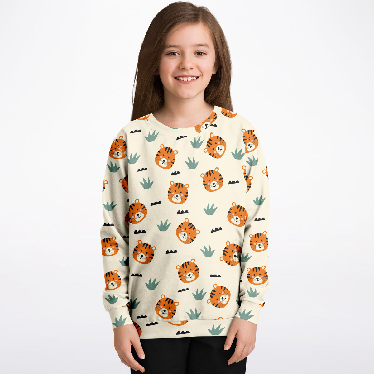 Kids Tiger Face Sweatshirt – Ultra Soft & Stretchy, Cozy Fleece or Lightweight Sports Fabric Sweatshirt – Ultra Soft & Stretchy, Cozy Fleece or Lightweight Sports Fabric