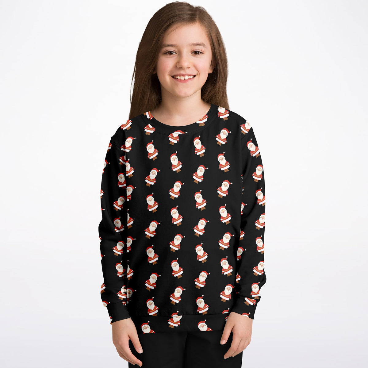 Kids Santa Claus Christmas Sweatshirt – Ultra Soft & Stretchy, Cozy Fleece or Lightweight Sports Fabric Sweatshirt – Ultra Soft & Stretchy, Cozy Fleece or Lightweight Sports Fabric