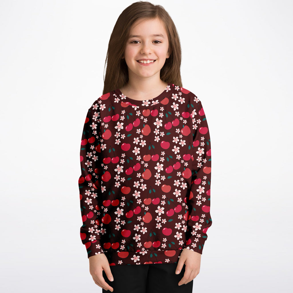 Girls Cherry Blossom Sweatshirt – Ultra Soft & Stretchy, Cozy Fleece or Lightweight Sports Fabric Sweatshirt – Ultra Soft & Stretchy, Cozy Fleece or Lightweight Sports Fabric