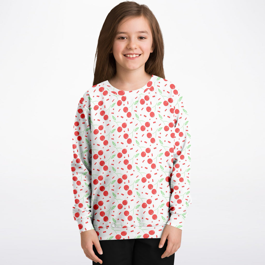 Girls Cute Cherry Sweatshirt – Ultra Soft & Stretchy, Cozy Fleece or Lightweight Sports Fabric Sweatshirt – Ultra Soft & Stretchy, Cozy Fleece or Lightweight Sports Fabric