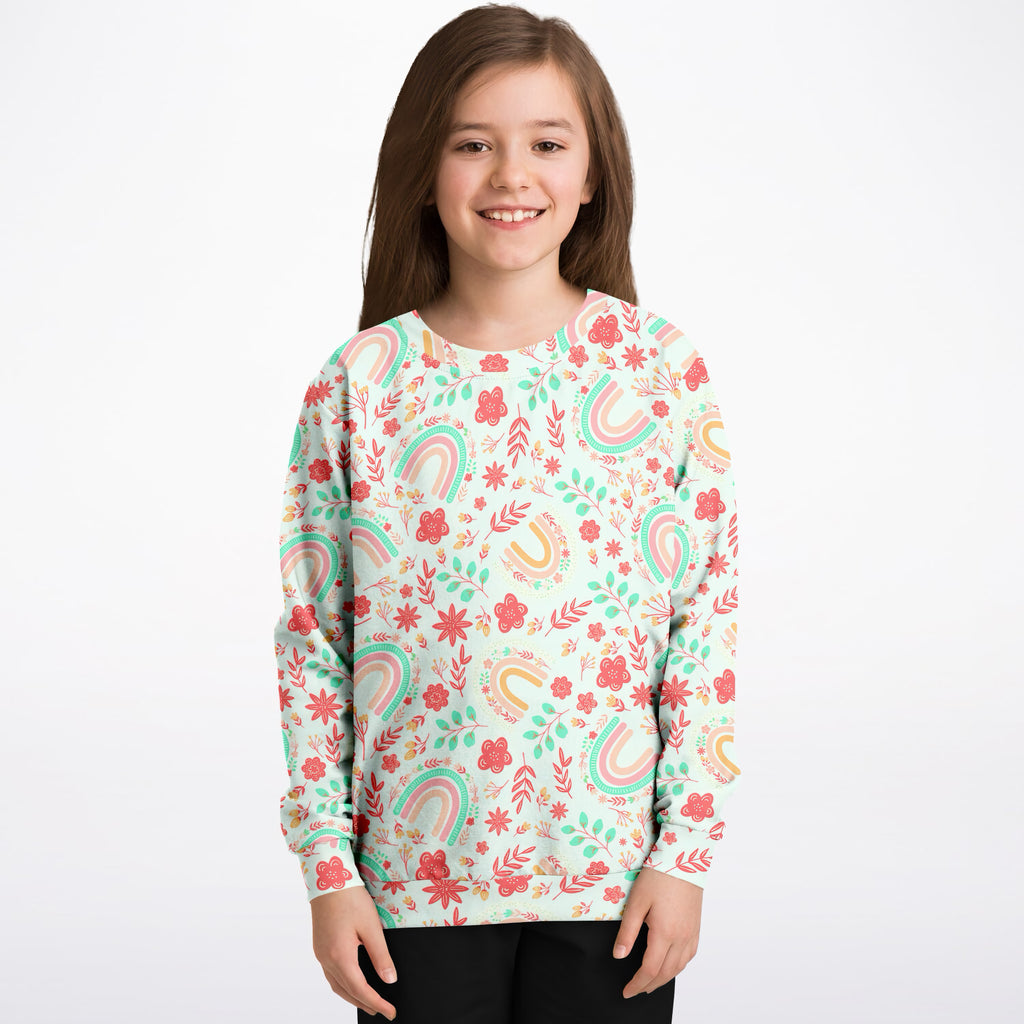 Kids Boho Rainbow Sweatshirt – Ultra Soft & Stretchy, Cozy Fleece or Lightweight Sports Fabric Sweatshirt – Ultra Soft & Stretchy, Cozy Fleece or Lightweight Sports Fabric