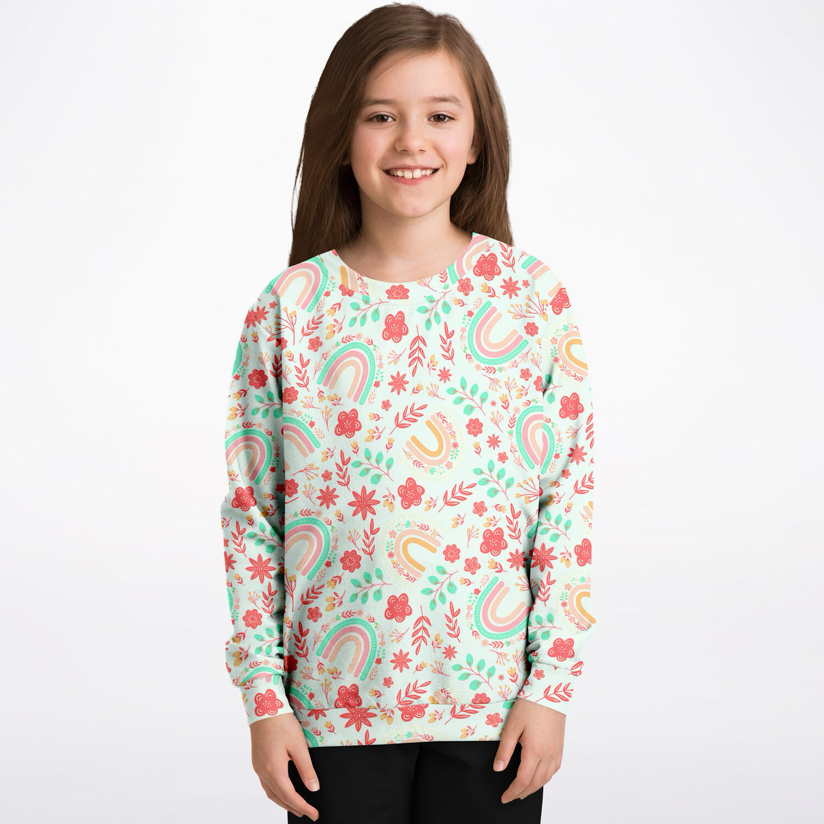 Kids Boho Rainbow Sweatshirt – Ultra Soft & Stretchy, Cozy Fleece or Lightweight Sports Fabric Sweatshirt – Ultra Soft & Stretchy, Cozy Fleece or Lightweight Sports Fabric