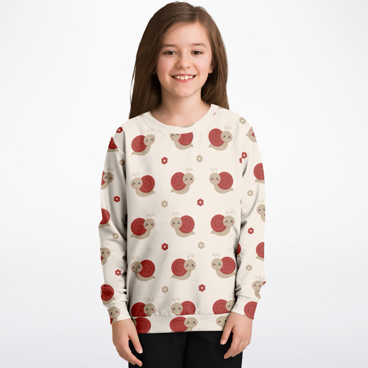 Kids Red Snail Sweatshirt – Ultra Soft & Stretchy, Cozy Fleece or Lightweight Sports Fabric Sweatshirt – Ultra Soft & Stretchy, Cozy Fleece or Lightweight Sports Fabric