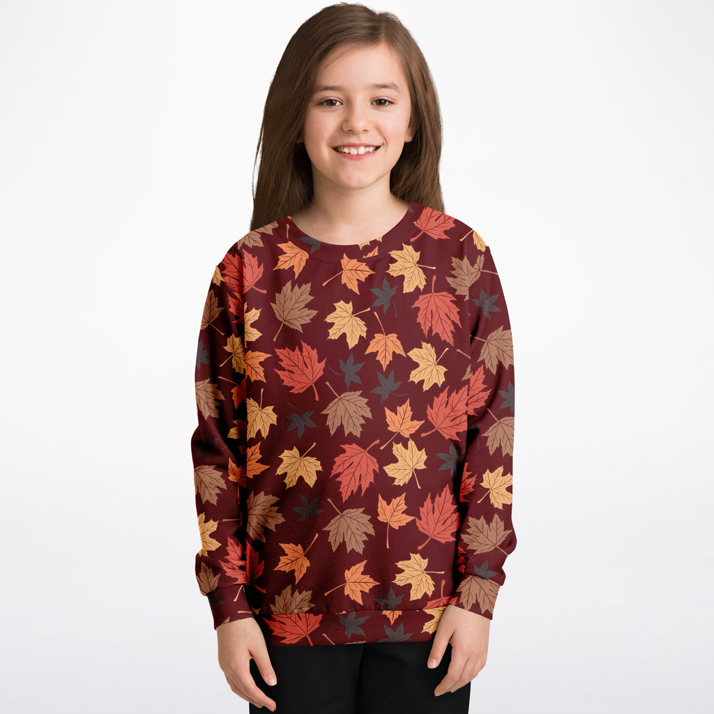 Kids Autumn Leaves Sweatshirt – Ultra Soft & Stretchy, Cozy Fleece or Lightweight Sports Fabric Sweatshirt – Ultra Soft & Stretchy, Cozy Fleece or Lightweight Sports Fabric