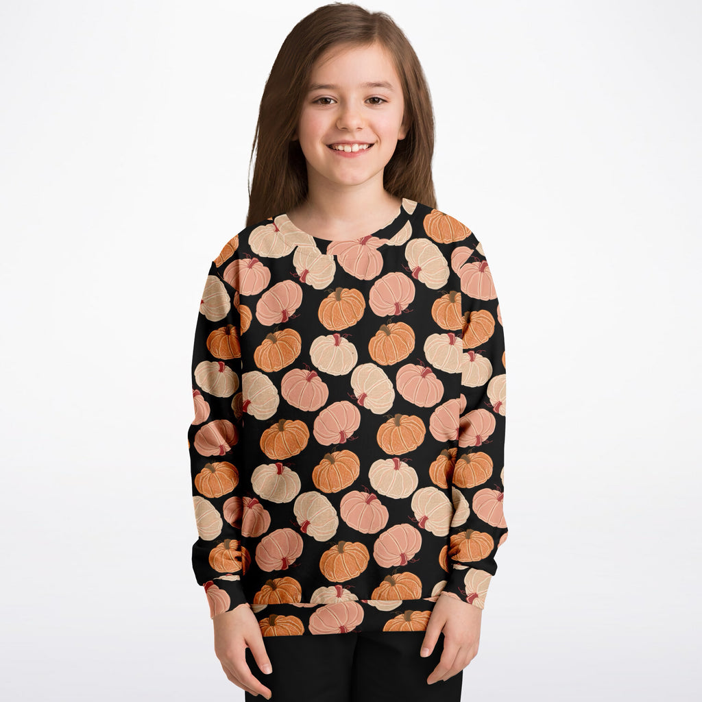 Kids Fall Pumpkin Sweatshirt – Ultra Soft & Stretchy, Cozy Fleece or Lightweight Sports Fabric Sweatshirt – Ultra Soft & Stretchy, Cozy Fleece or Lightweight Sports Fabric