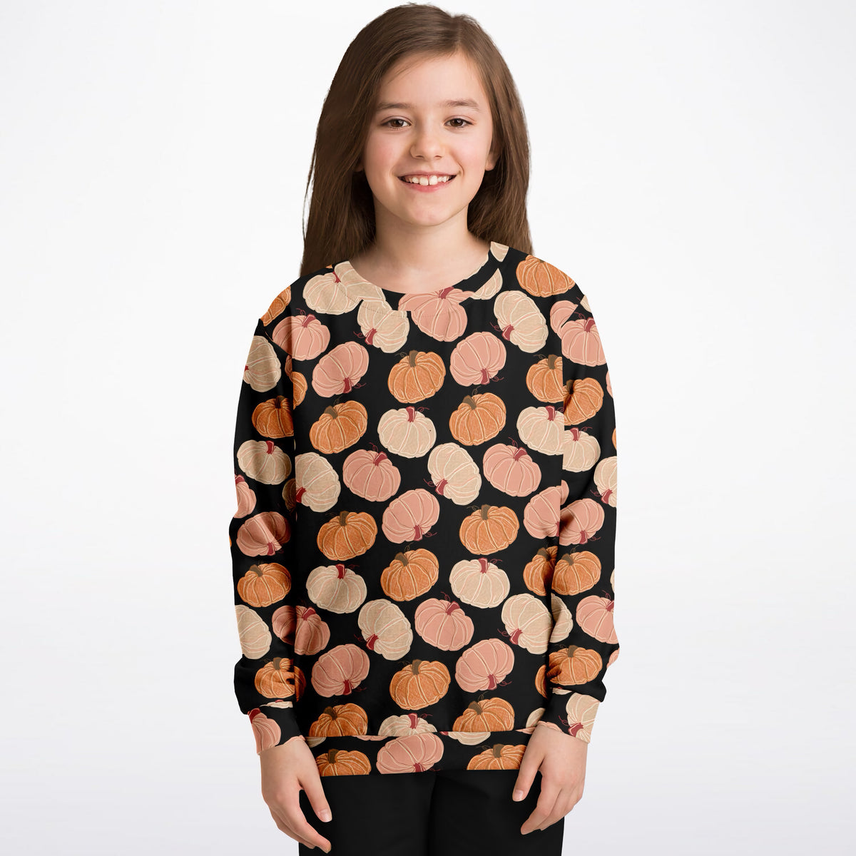 Kids Fall Pumpkin Sweatshirt – Ultra Soft & Stretchy, Cozy Fleece or Lightweight Sports Fabric Sweatshirt – Ultra Soft & Stretchy, Cozy Fleece or Lightweight Sports Fabric