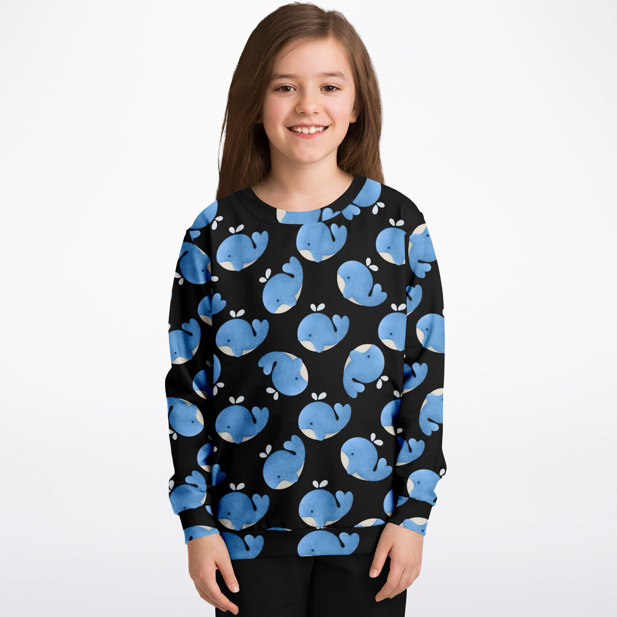Kids Blue Whale Sweatshirt – Ultra Soft & Stretchy, Cozy Fleece or Lightweight Sports Fabric Sweatshirt – Ultra Soft & Stretchy, Cozy Fleece or Lightweight Sports Fabric