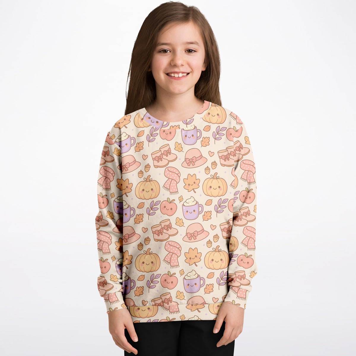 Kids Cute Kawaii Fall Sweatshirt – Ultra Soft & Stretchy, Cozy Fleece or Lightweight Sports Fabric Sweatshirt – Ultra Soft & Stretchy, Cozy Fleece or Lightweight Sports Fabric