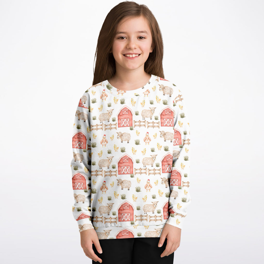 Kids Farm Animal Sweatshirt – Ultra Soft & Stretchy, Cozy Fleece or Lightweight Sports Fabric Sweatshirt – Ultra Soft & Stretchy, Cozy Fleece or Lightweight Sports Fabric