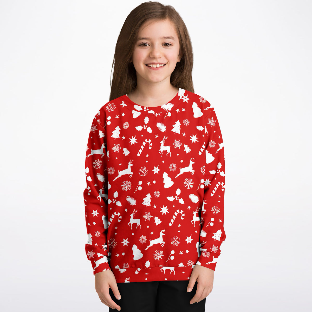 Kids Red Christmas Sweatshirt – Ultra Soft & Stretchy, Cozy Fleece or Lightweight Sports Fabric Sweatshirt – Ultra Soft & Stretchy, Cozy Fleece or Lightweight Sports Fabric
