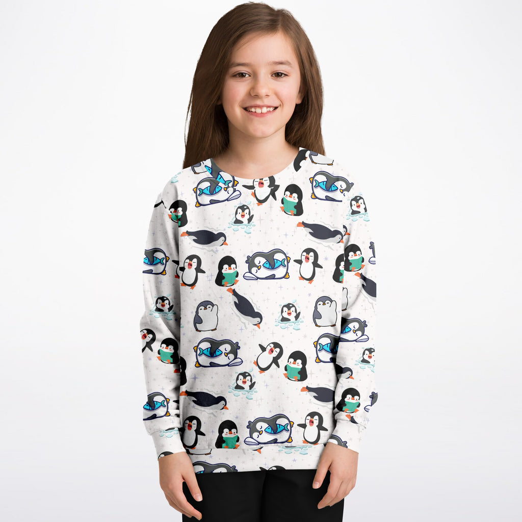 Kids Penguin Sweatshirt – Ultra Soft & Stretchy, Cozy Fleece or Lightweight Sports Fabric Sweatshirt – Ultra Soft & Stretchy, Cozy Fleece or Lightweight Sports Fabric