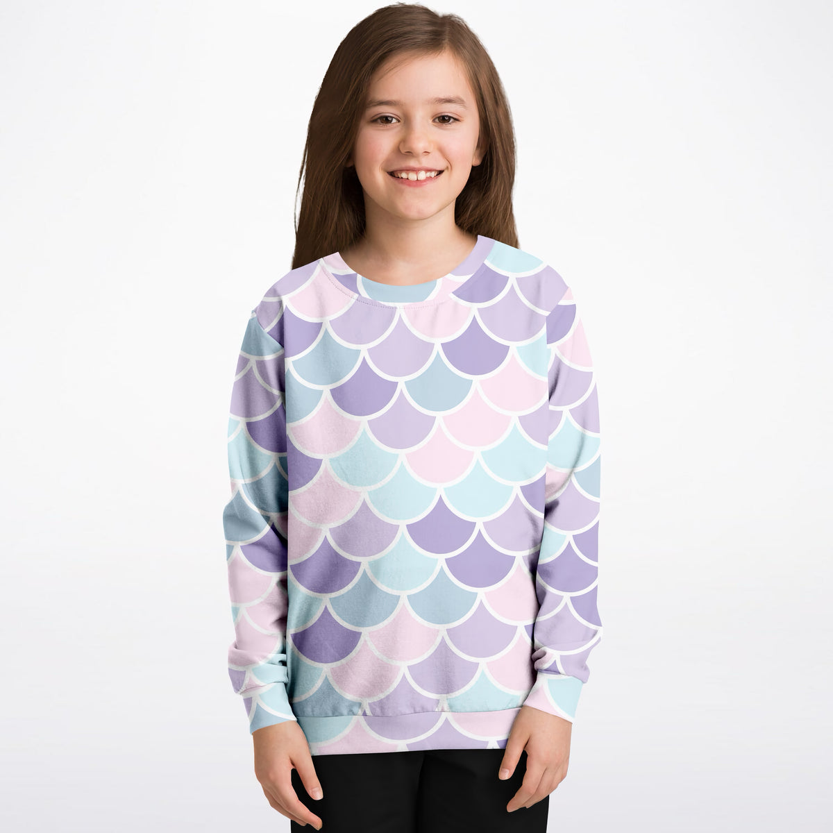 Girls Pastel Purple Mermaid Sweatshirt – Ultra Soft & Stretchy, Cozy Fleece or Lightweight Sports Fabric Sweatshirt – Ultra Soft & Stretchy, Cozy Fleece or Lightweight Sports Fabric