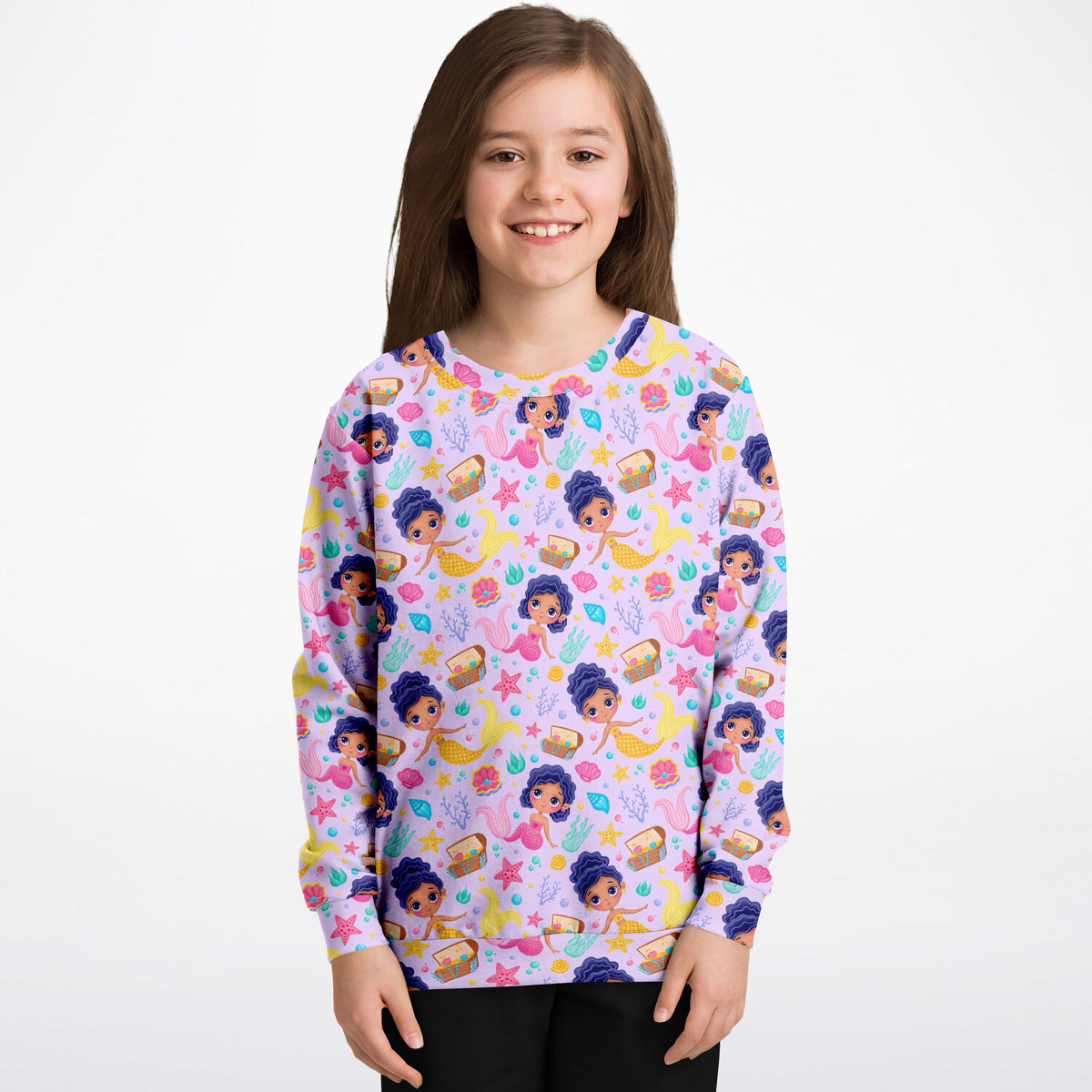 Girls Cute Underwater Mermaid Sweatshirt – Ultra Soft & Stretchy, Cozy Fleece or Lightweight Sports Fabric Sweatshirt – Ultra Soft & Stretchy, Cozy Fleece or Lightweight Sports Fabric