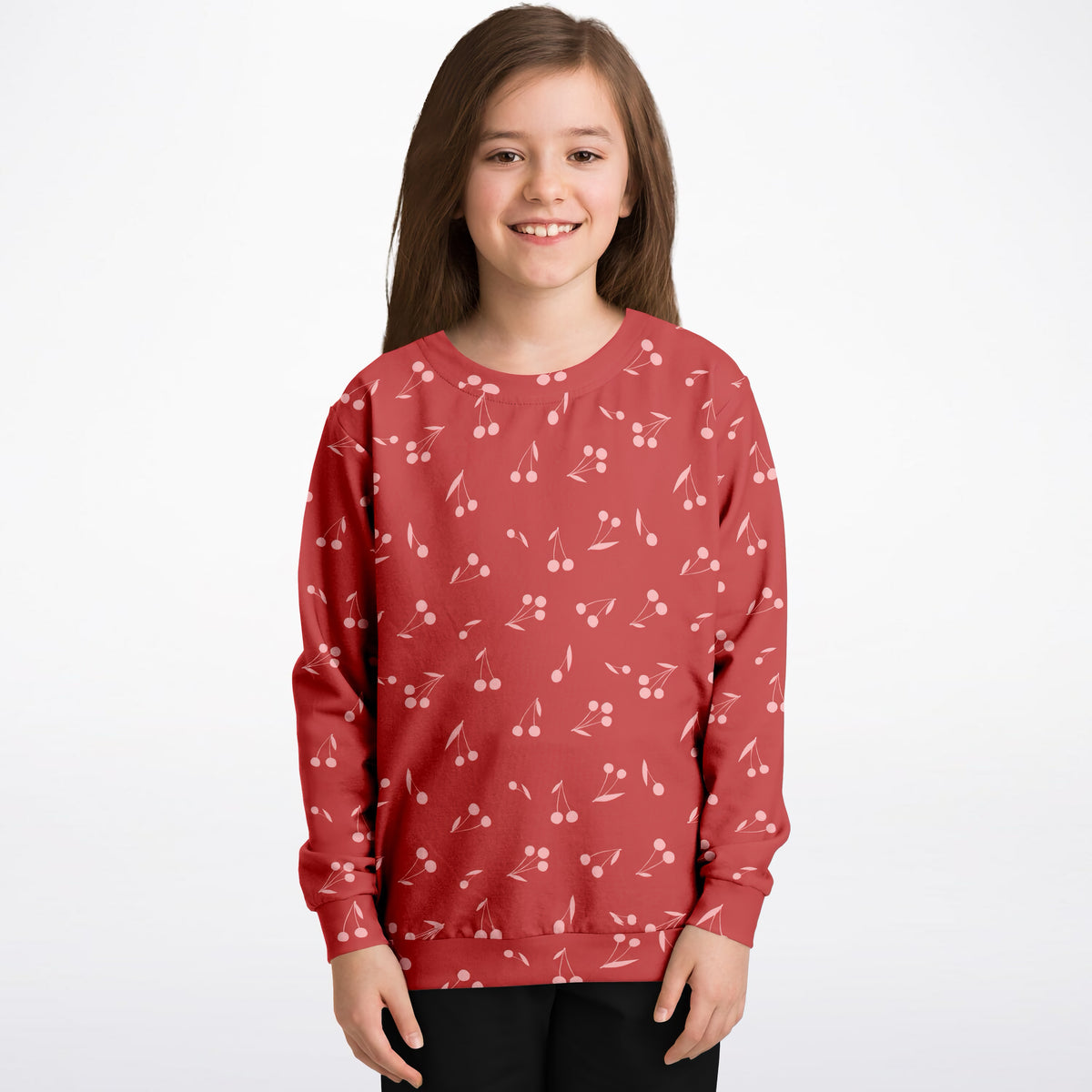 Girls Cute Cherry Sweatshirt – Ultra Soft & Stretchy, Cozy Fleece or Lightweight Sports Fabric Sweatshirt – Ultra Soft & Stretchy, Cozy Fleece or Lightweight Sports Fabric