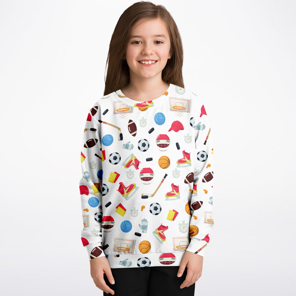 Kids Sports Themed Sweatshirt – Ultra Soft & Stretchy, Cozy Fleece or Lightweight Sports Fabric Sweatshirt – Ultra Soft & Stretchy, Cozy Fleece or Lightweight Sports Fabric