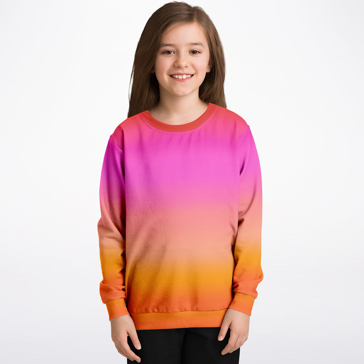Kids Sunset Ombre Sweatshirt – Ultra Soft & Stretchy, Cozy Fleece or Lightweight Sports Fabric Sweatshirt – Ultra Soft & Stretchy, Cozy Fleece or Lightweight Sports Fabric