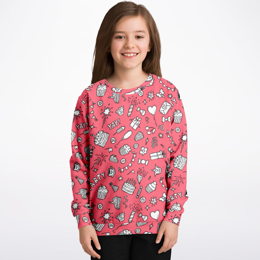 Girls Pink Birthday Sweatshirt – Ultra Soft & Stretchy, Cozy Fleece or Lightweight Sports Fabric Sweatshirt – Ultra Soft & Stretchy, Cozy Fleece or Lightweight Sports Fabric