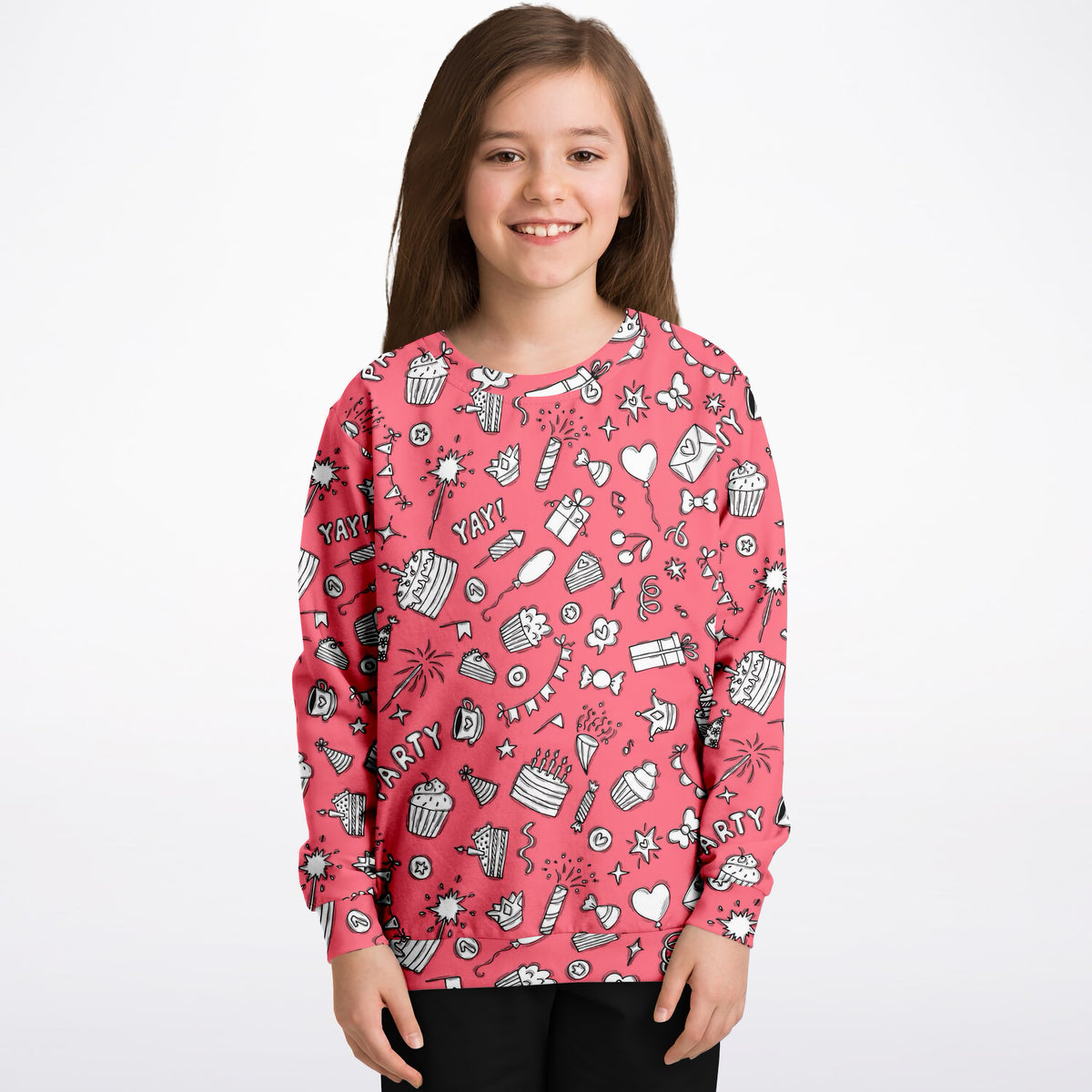 Girls Pink Birthday Sweatshirt – Ultra Soft & Stretchy, Cozy Fleece or Lightweight Sports Fabric Sweatshirt – Ultra Soft & Stretchy, Cozy Fleece or Lightweight Sports Fabric