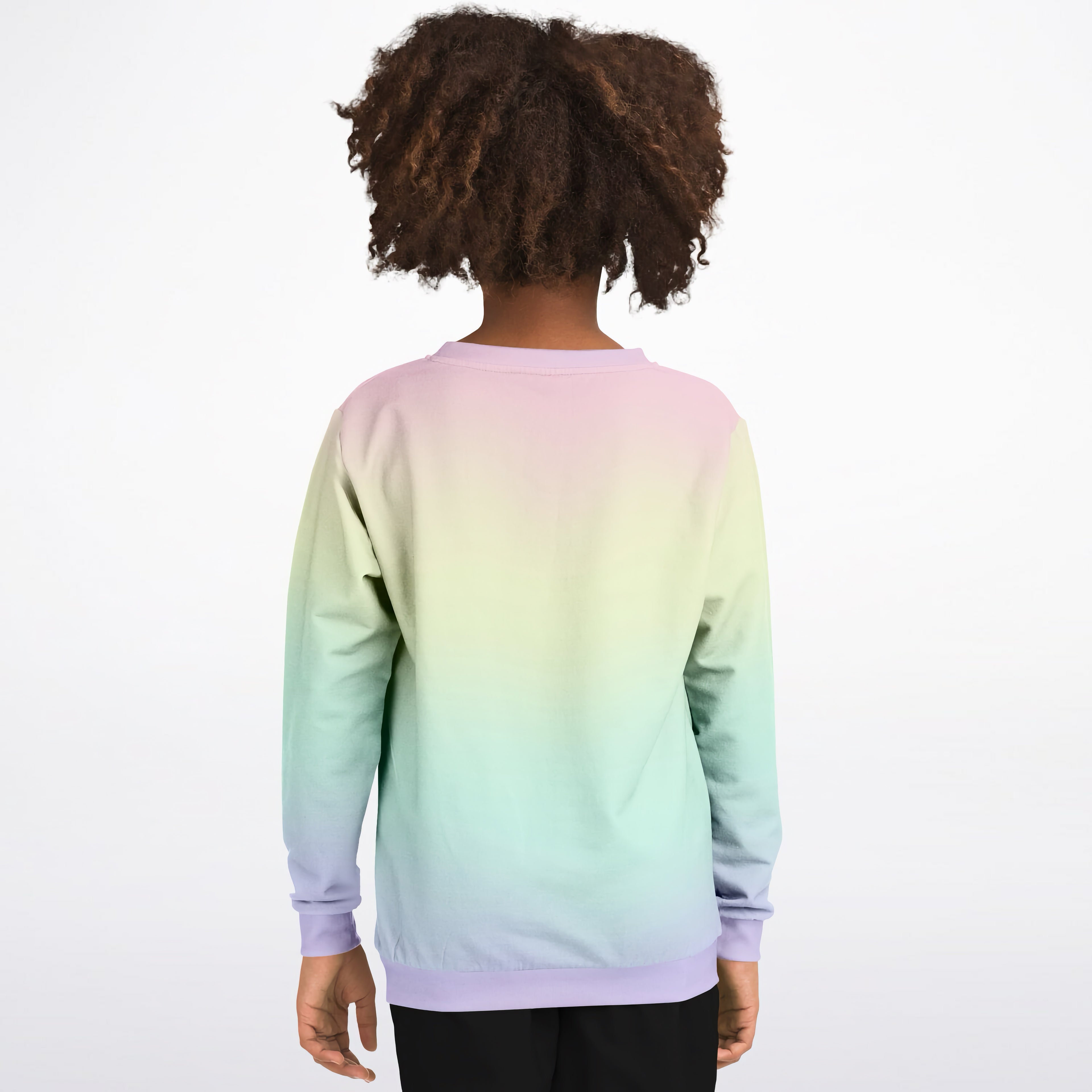 Girls Pastel Rainbow Sweatshirt – Cozy Cotton Fleece or Lightweight Sports Fabric