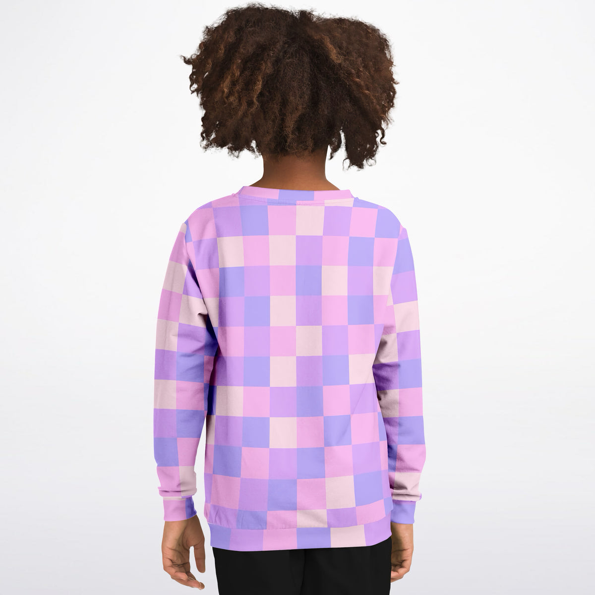 Girls Pink & Purple Plaid Sweatshirt – Ultra Soft & Stretchy, Cozy Fleece or Lightweight Sports Fabric Sweatshirt – Ultra Soft & Stretchy, Cozy Fleece or Lightweight Sports Fabric