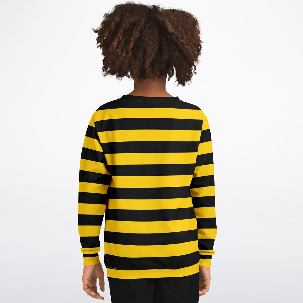 Kids Bee Stripe Sweatshirt – Ultra Soft & Stretchy, Cozy Fleece or Lightweight Sports Fabric Sweatshirt – Ultra Soft & Stretchy, Cozy Fleece or Lightweight Sports Fabric