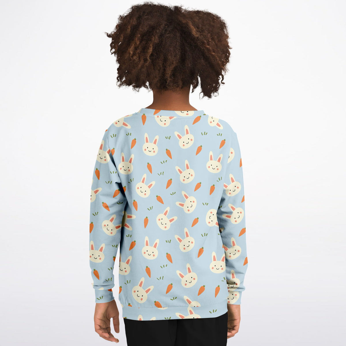 Kids Cute Bunny & Carrot Sweatshirt – Ultra Soft & Stretchy, Cozy Fleece or Lightweight Sports Fabric Sweatshirt – Ultra Soft & Stretchy, Cozy Fleece or Lightweight Sports Fabric