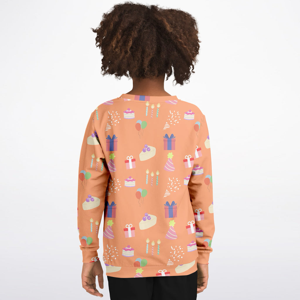 Kids Birthday Party Orange Sweatshirt – Ultra Soft & Stretchy, Cozy Fleece or Lightweight Sports Fabric Sweatshirt – Ultra Soft & Stretchy, Cozy Fleece or Lightweight Sports Fabric