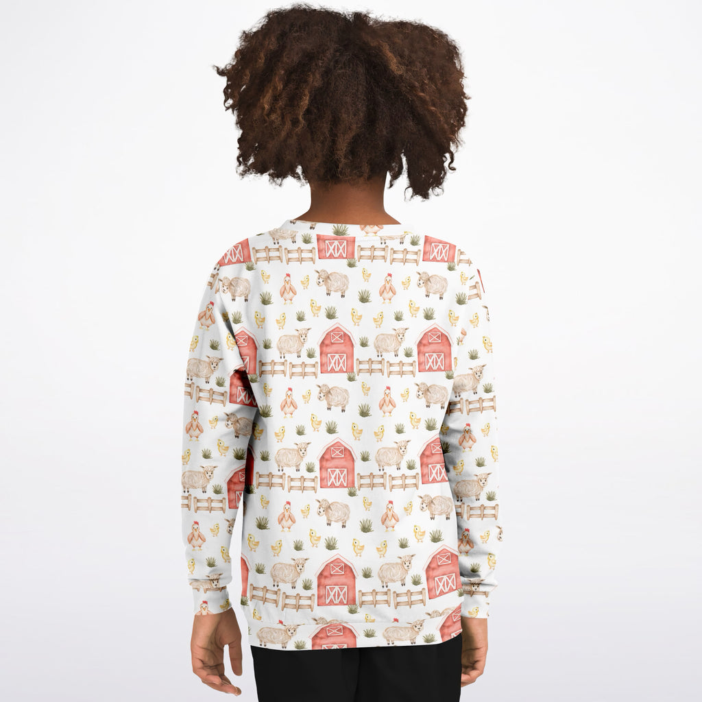 Kids Farm Animal Sweatshirt – Ultra Soft & Stretchy, Cozy Fleece or Lightweight Sports Fabric Sweatshirt – Ultra Soft & Stretchy, Cozy Fleece or Lightweight Sports Fabric