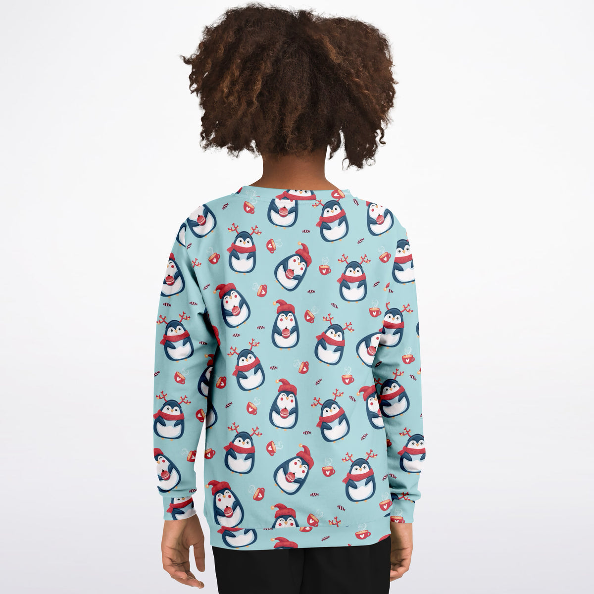 Kids Reindeer Penguin Sweatshirt – Ultra Soft & Stretchy, Cozy Fleece or Lightweight Sports Fabric Sweatshirt – Ultra Soft & Stretchy, Cozy Fleece or Lightweight Sports Fabric