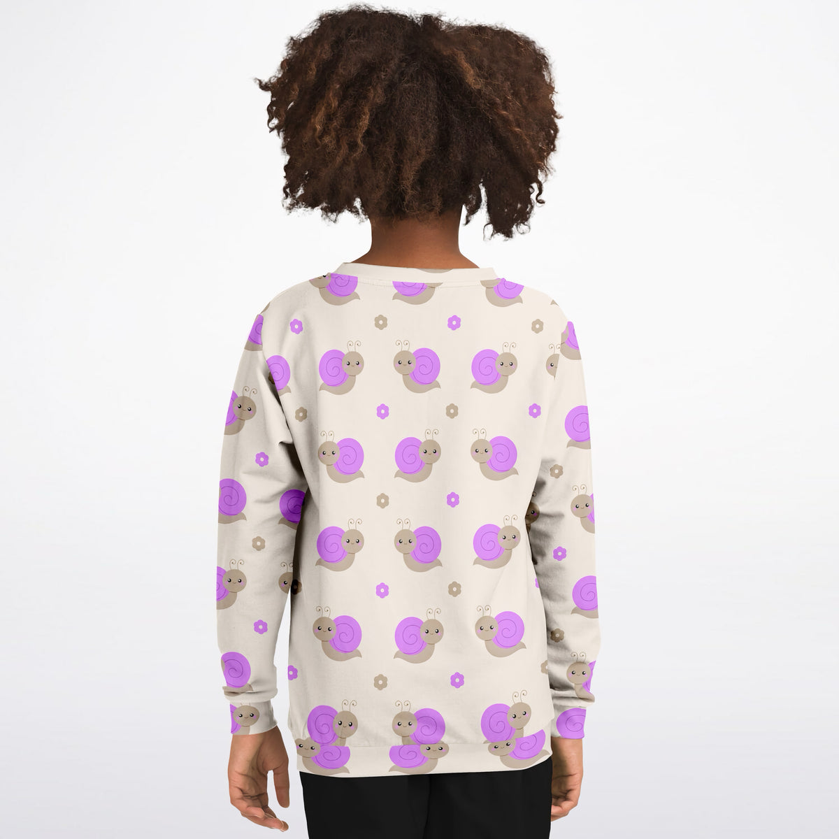Girls Purple Snail Sweatshirt – Ultra Soft & Stretchy, Cozy Fleece or Lightweight Sports Fabric Sweatshirt – Ultra Soft & Stretchy, Cozy Fleece or Lightweight Sports Fabric
