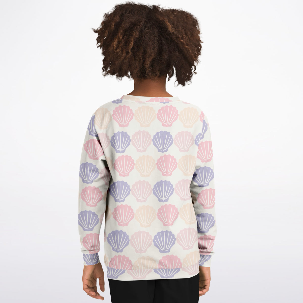 Girls Pastel Seashell Sweatshirt – Ultra Soft & Stretchy, Cozy Fleece or Lightweight Sports Fabric Sweatshirt – Ultra Soft & Stretchy, Cozy Fleece or Lightweight Sports Fabric