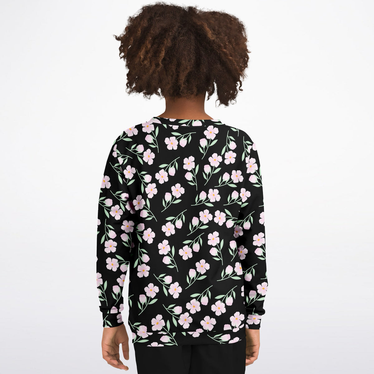 Girls Blush Pink Floral Sweatshirt – Ultra Soft & Stretchy, Cozy Fleece or Lightweight Sports Fabric Sweatshirt – Ultra Soft & Stretchy, Cozy Fleece or Lightweight Sports Fabric