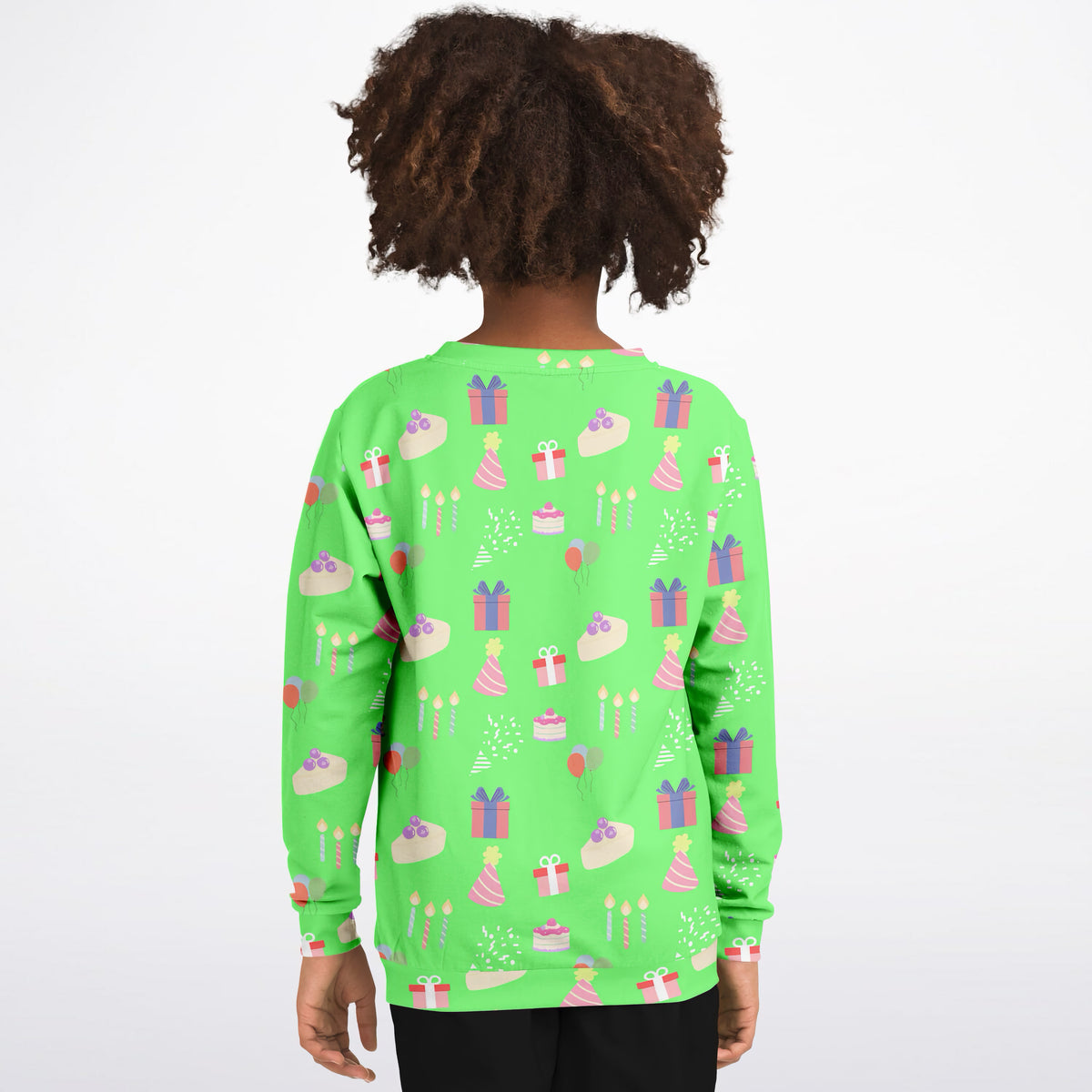 Kids Birthday Party Green Sweatshirt – Ultra Soft & Stretchy, Cozy Fleece or Lightweight Sports Fabric Sweatshirt – Ultra Soft & Stretchy, Cozy Fleece or Lightweight Sports Fabric