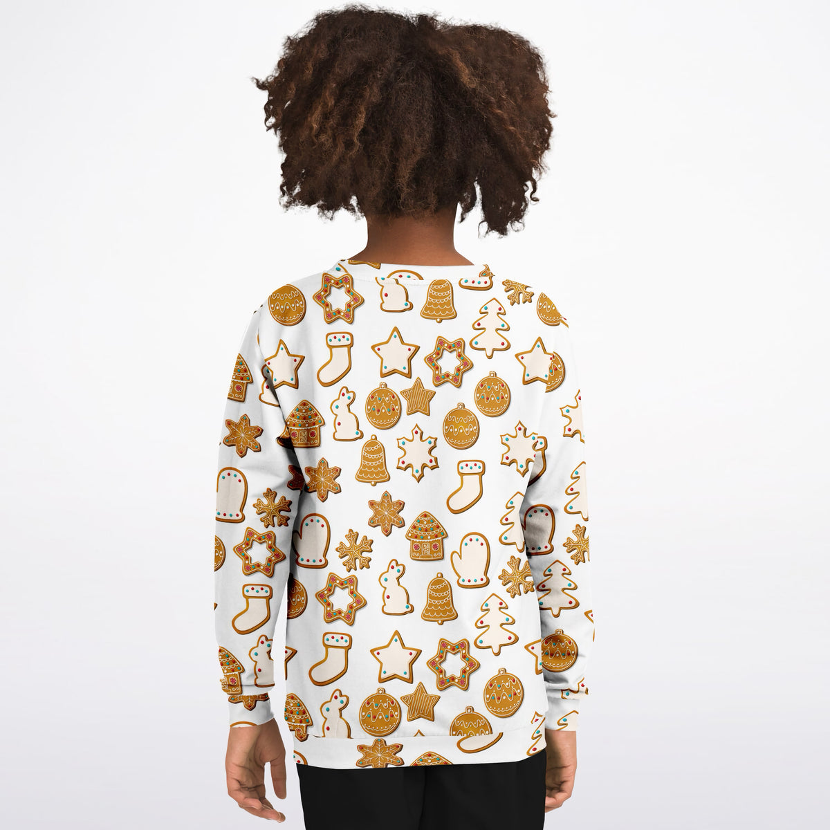 Kids Christmas Gingerbread Cookie Sweatshirt – Ultra Soft & Stretchy, Cozy Fleece or Lightweight Sports Fabric Sweatshirt – Ultra Soft & Stretchy, Cozy Fleece or Lightweight Sports Fabric