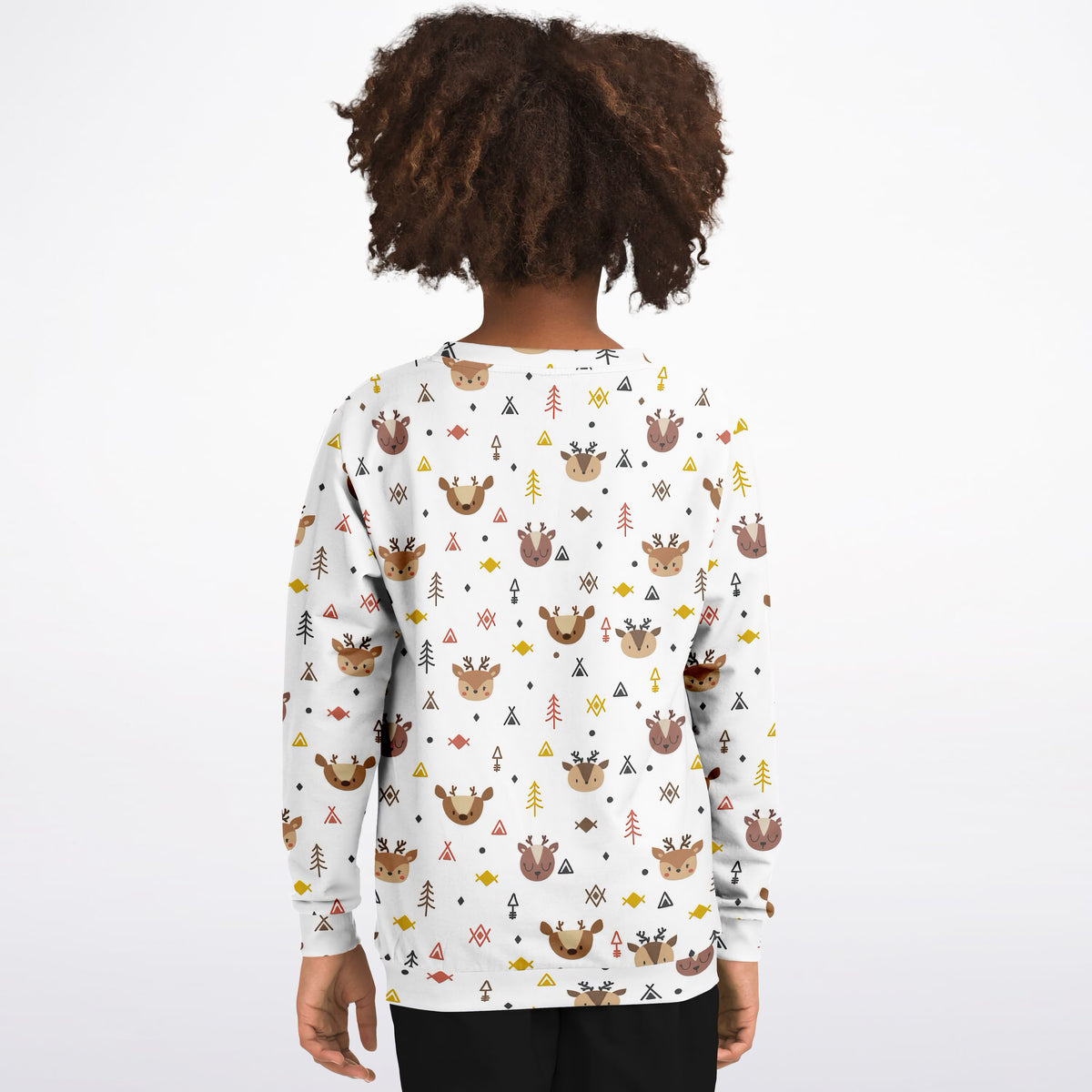 Kids Cute Woodland Reindeer Sweatshirt – Ultra Soft & Stretchy, Cozy Fleece or Lightweight Sports Fabric Sweatshirt – Ultra Soft & Stretchy, Cozy Fleece or Lightweight Sports Fabric