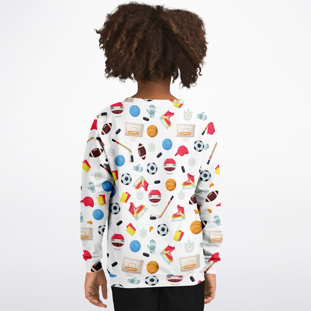 Kids Sports Themed Sweatshirt – Ultra Soft & Stretchy, Cozy Fleece or Lightweight Sports Fabric Sweatshirt – Ultra Soft & Stretchy, Cozy Fleece or Lightweight Sports Fabric