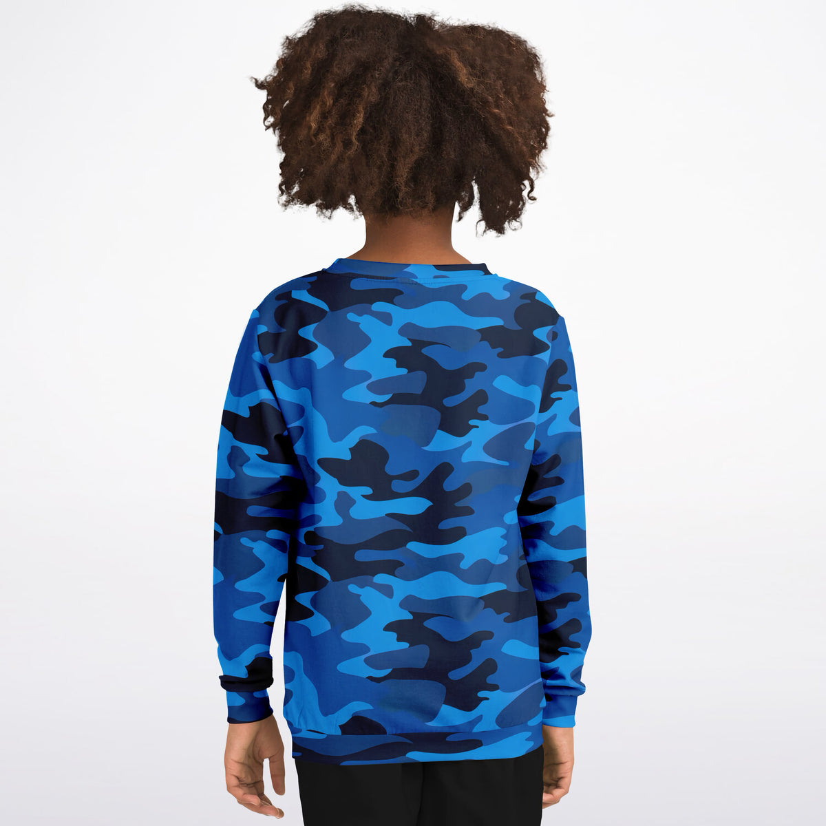 Kids Blue Camouflage Sweatshirt – Ultra Soft & Stretchy, Cozy Fleece or Lightweight Sports Fabric Sweatshirt – Ultra Soft & Stretchy, Cozy Fleece or Lightweight Sports Fabric