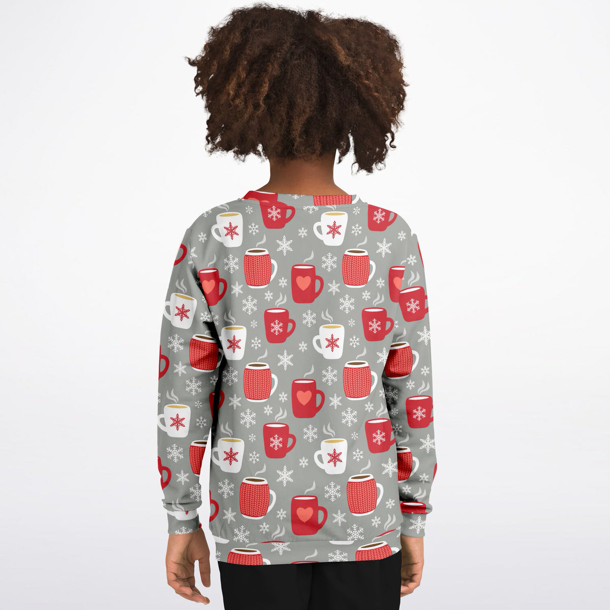 Kids Christmas Hot Cocoa Sweatshirt – Ultra Soft & Stretchy, Cozy Fleece or Lightweight Sports Fabric Sweatshirt – Ultra Soft & Stretchy, Cozy Fleece or Lightweight Sports Fabric