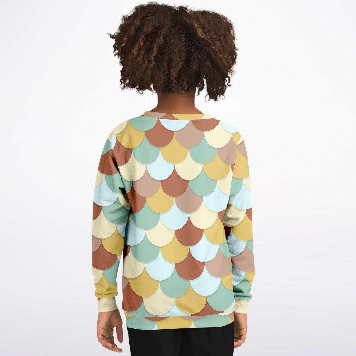 Girls Aqua Mermaid Scales Sweatshirt – Ultra Soft & Stretchy, Cozy Fleece or Lightweight Sports Fabric Sweatshirt – Ultra Soft & Stretchy, Cozy Fleece or Lightweight Sports Fabric